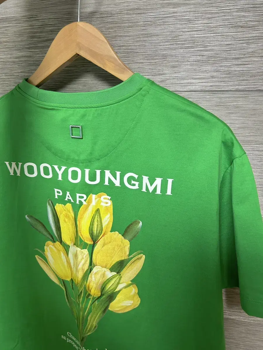 [당일발송/새상품급] wooyoung 미 flower short sleeve green 48사이즈