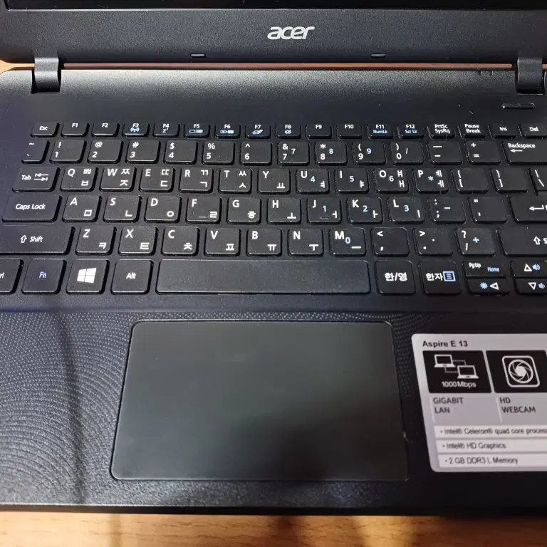 acer Aspire E13 노트북 SSD 슬림형 마우스패드 고장