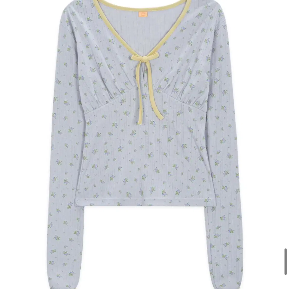 시눈 RIBBON V-NECK LONG SLEEVE (LIGHT BLUE