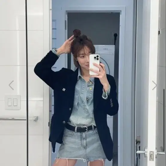 글로니 91 MID-RISE DENIM SKIRT 데님스커트