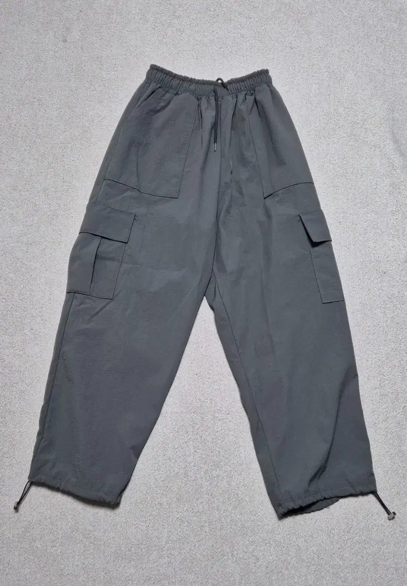 Nylon cargo pants dark gray