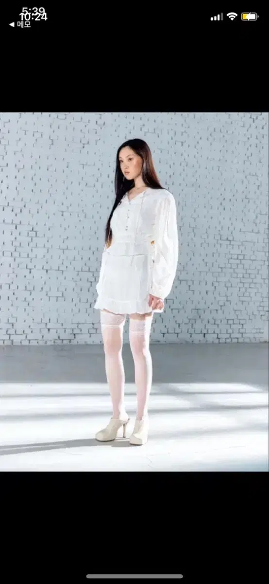 글로니 블라우스 GAIA DOT BLOUSE(WHITE) 치마 셋업 세트