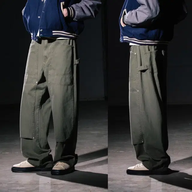 빅유니온 SOLID CARPENTER PANTS OLIVE 솔리드 S