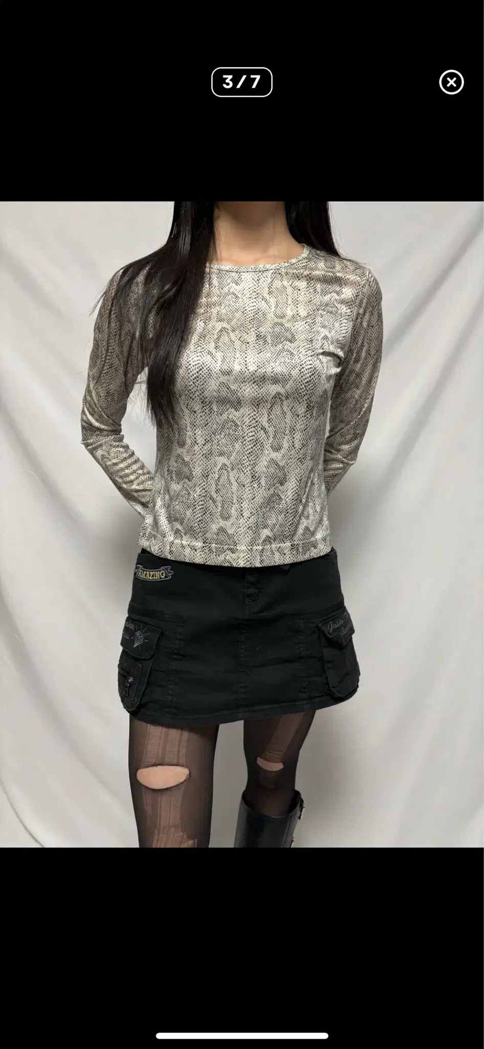 Midnight Vintage Black Cargo Miniskirt simya vintage