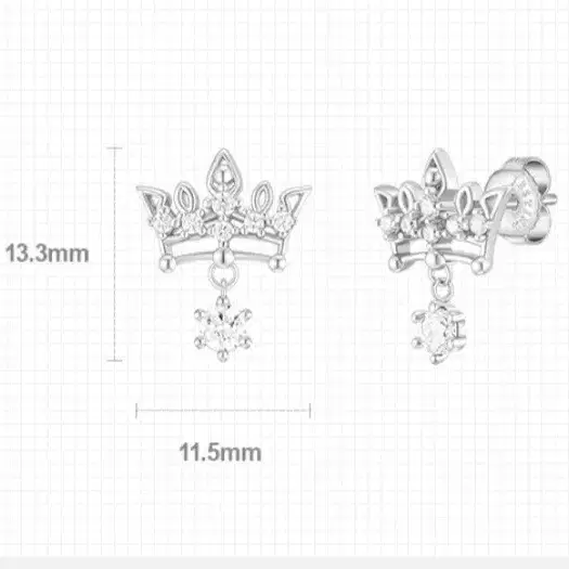 브랜드 제이에스티나왕관실버귀걸이