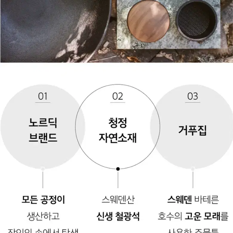 [새상품] 110년 전통 스웨덴 무쇠 주물 후라이팬 (25cm)