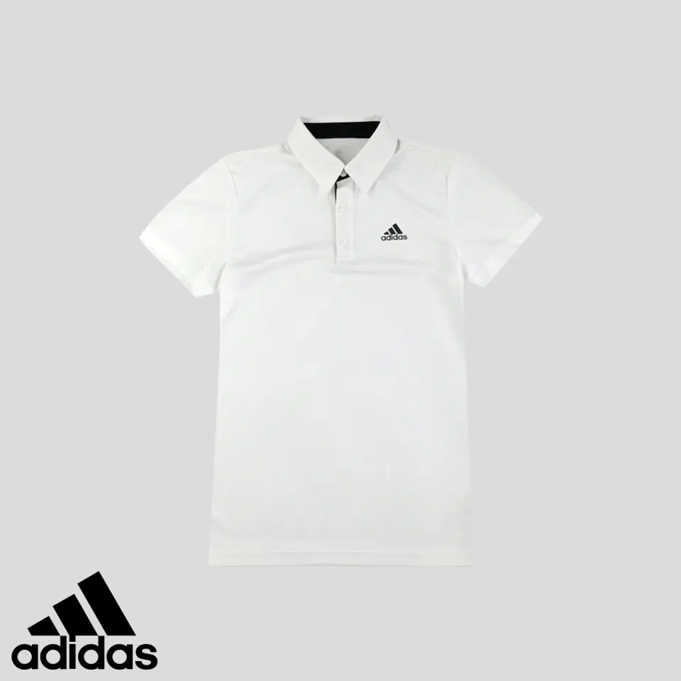 adidas White Black Three Stripe Printed Logo Climalite Poly100 Performance Car