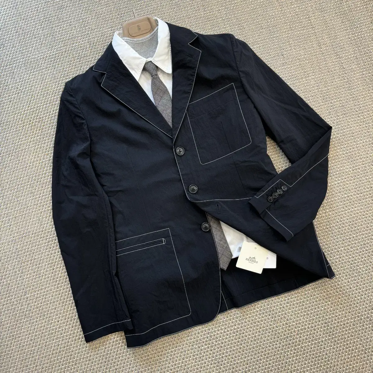 Ultralight SS-stitched tailored blazer for Hermes