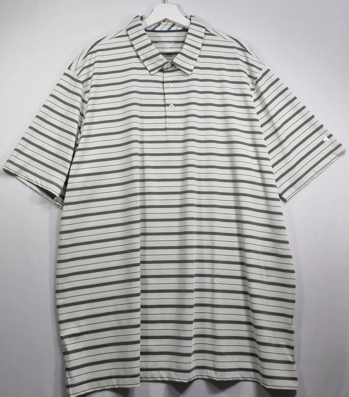 NEW) XXXL) MICROLEN STRIPE PK FUNCTIONAL VAHN VAHN TEE