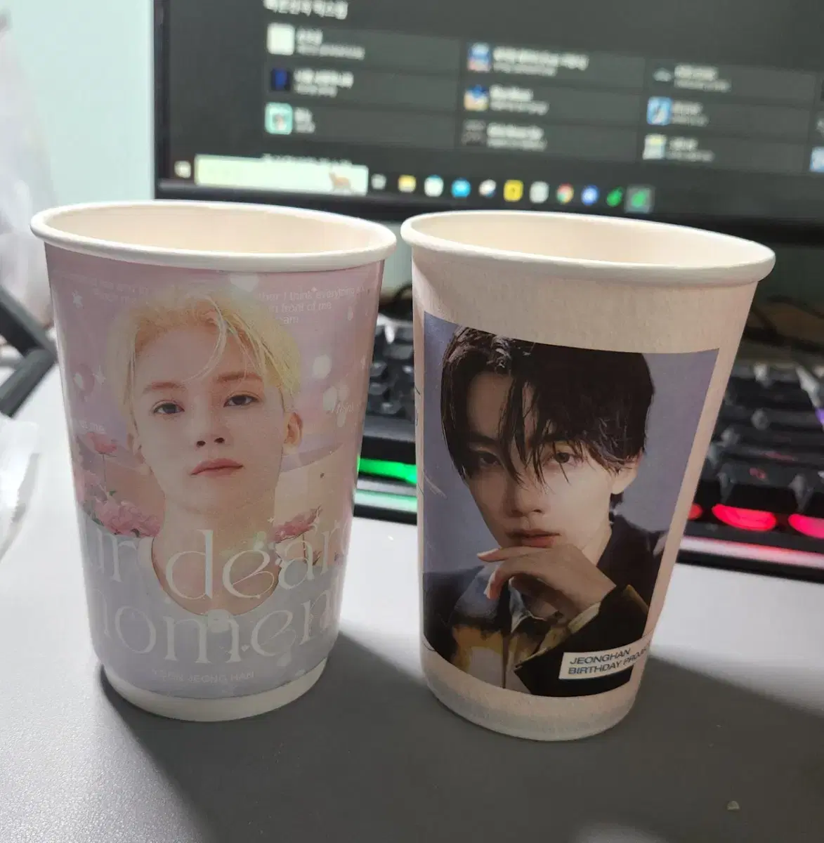 Seventeen jeonghan rawka paper cups