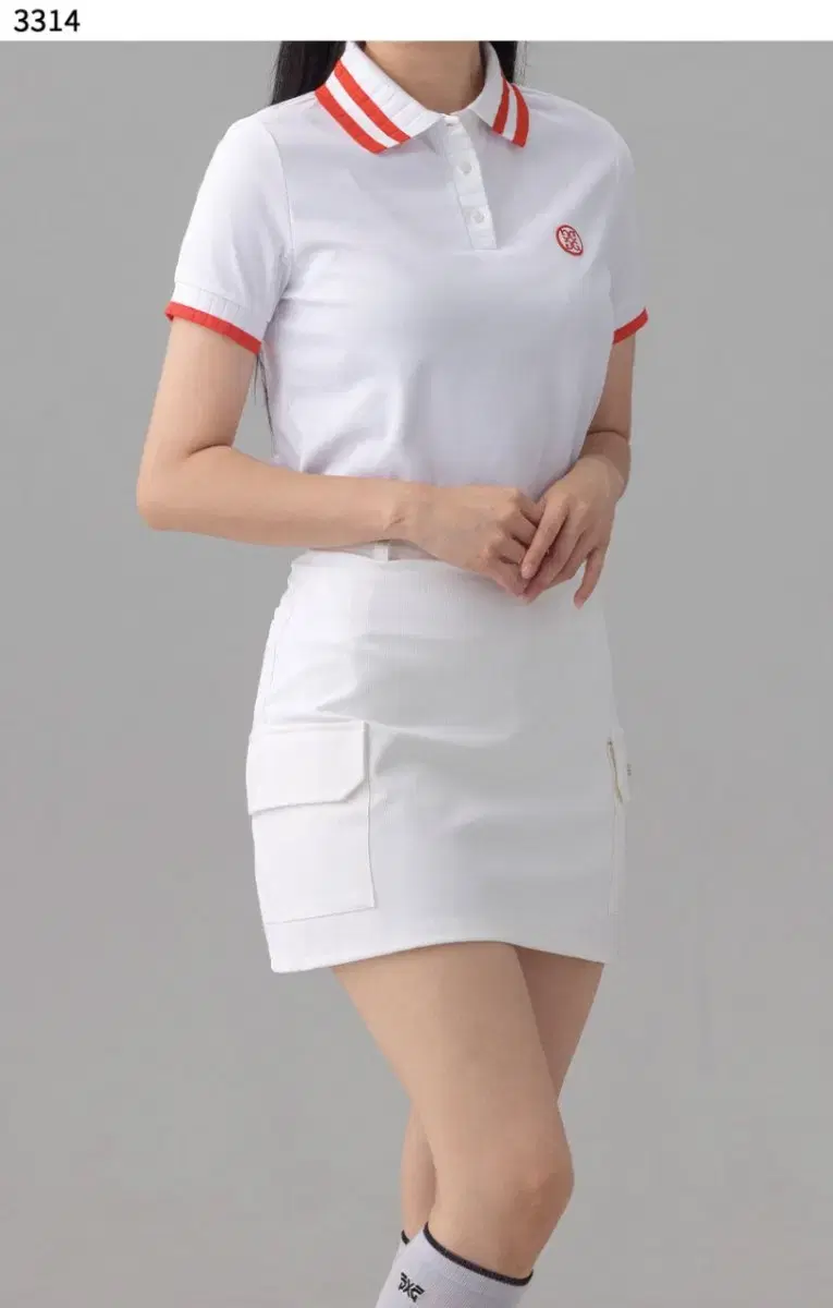 [G/F] TWO TONE COLLAR PIQUE POLO