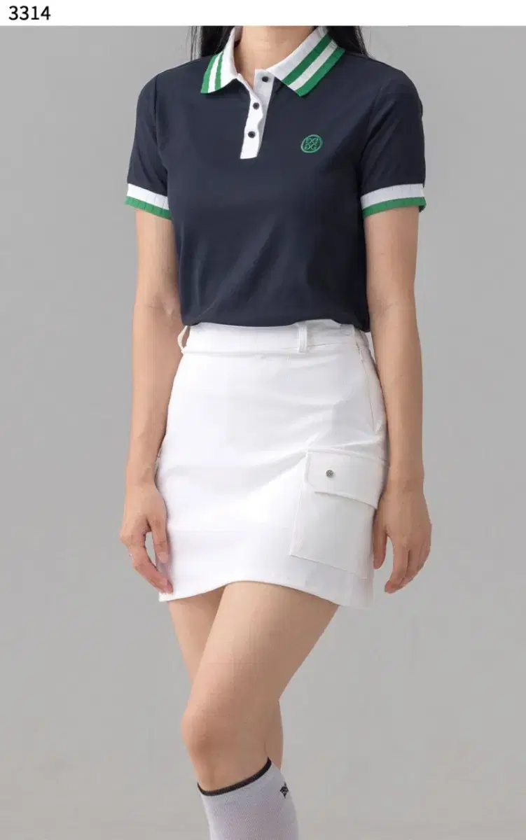 [G/F] TWO TONE COLLAR PIQUE POLO