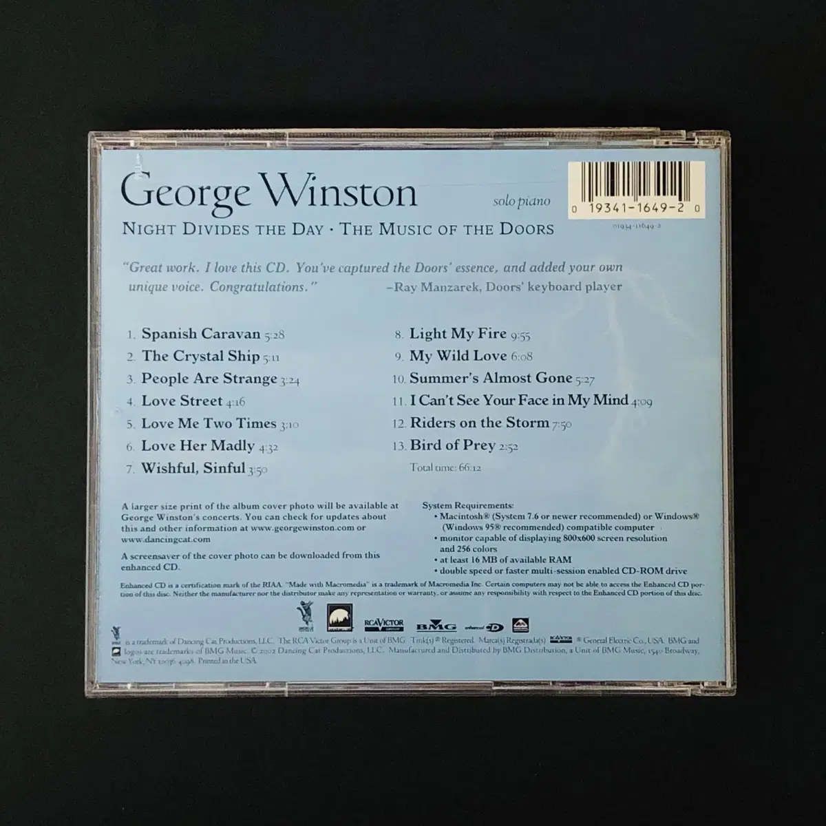 [CD중고] George Winston / Night Divides ..