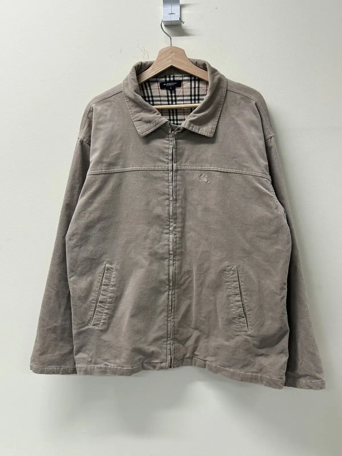 Burberry Embroidered Corduroy Zip-up Jacket