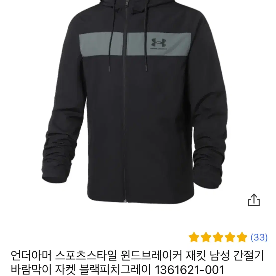 언더아머 바람막이(정품) 원가 60000원 입니다