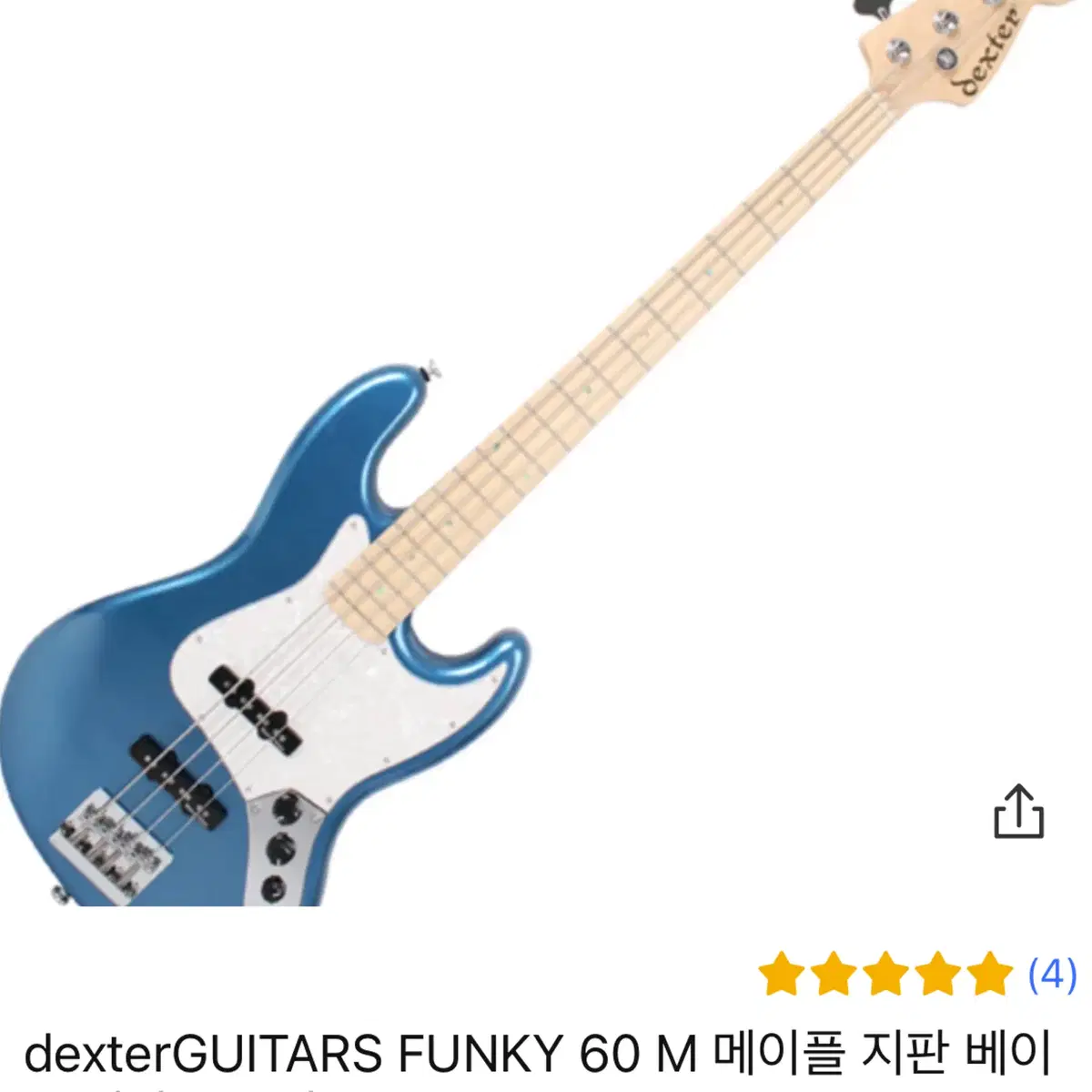 dexterGUITARS FUNKY 60 M 메이플 지판 베이스 기타