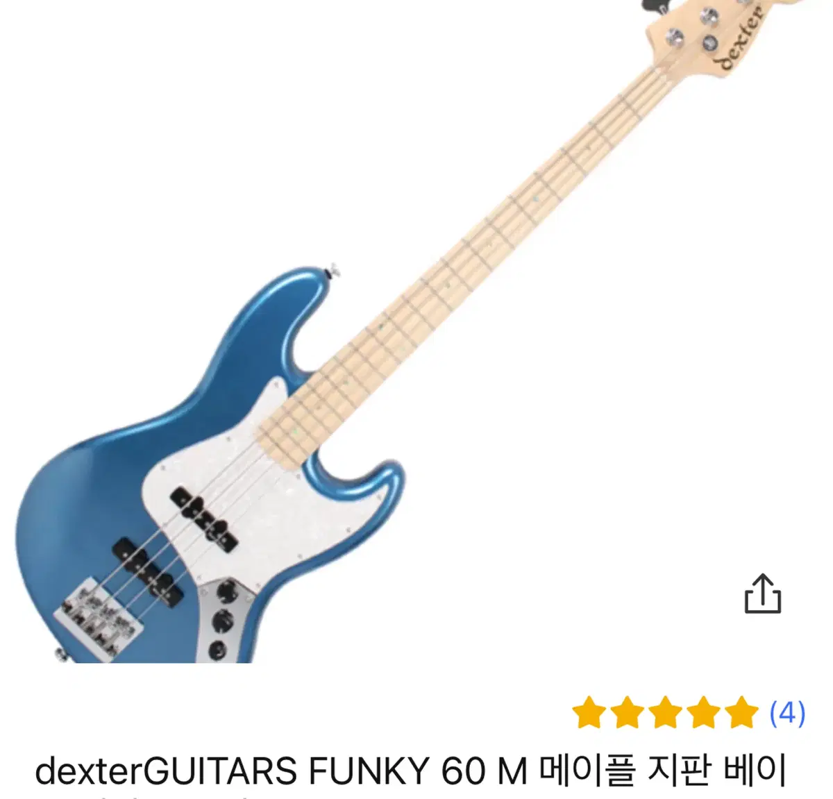 dexterGUITARS FUNKY 60 M 메이플 지판 베이스 기타