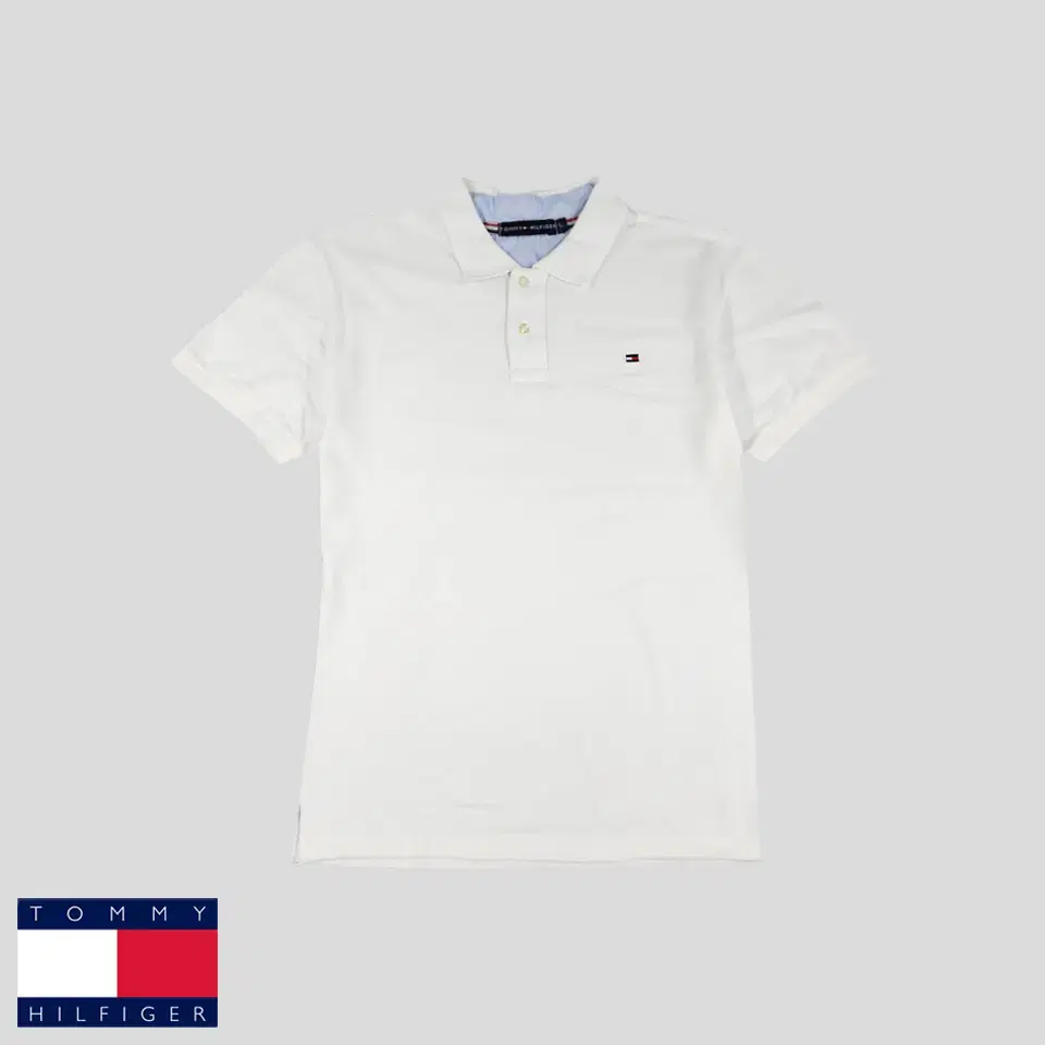 Tommy Hilfiger White Tommy logo cotton100 PK pique kara neck short sleeve T-shirt L