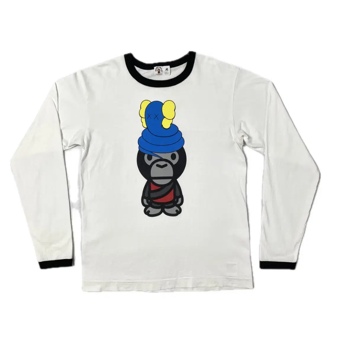 베이프x카우스 bape x kaws 롱슬리브 링거 티셔츠