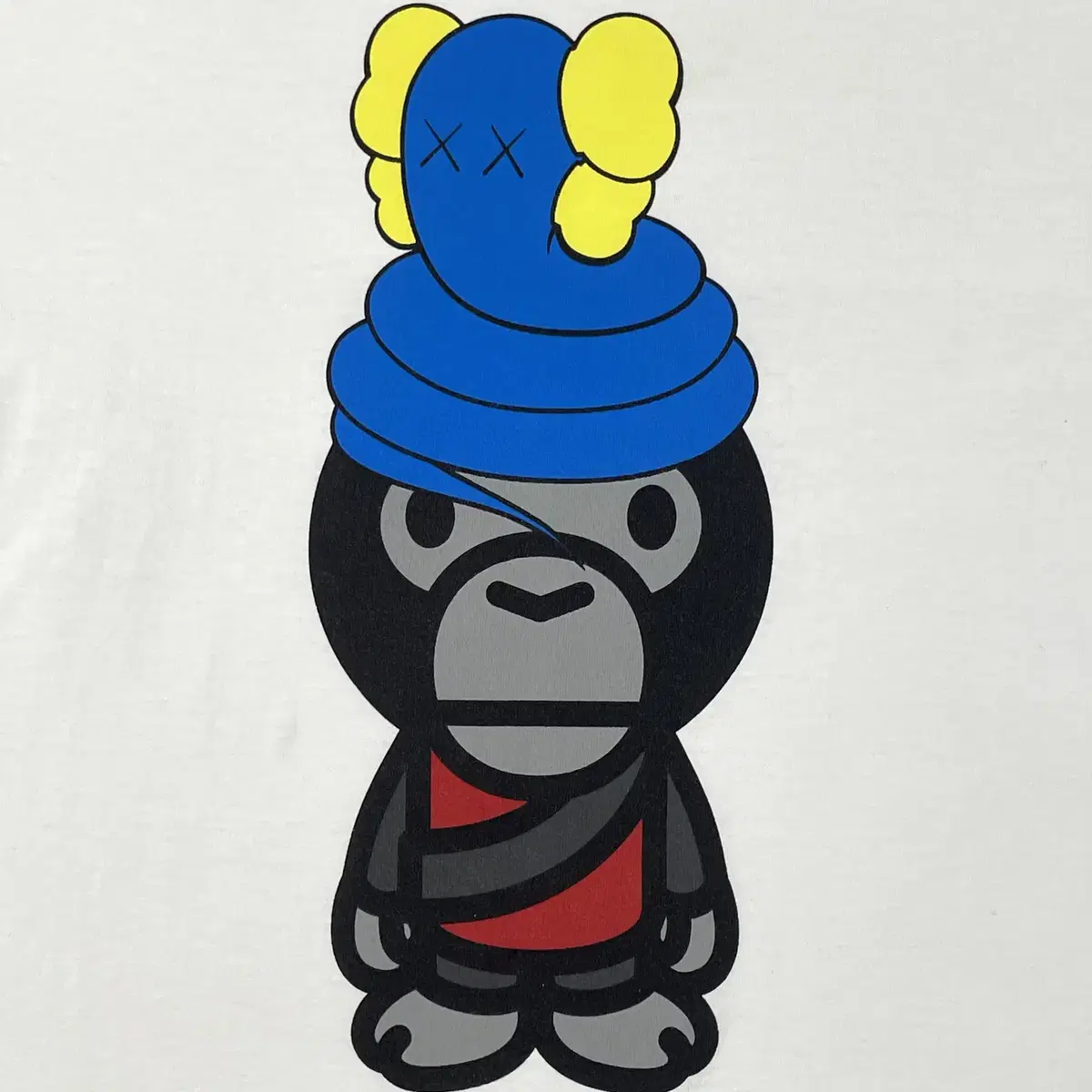 베이프x카우스 bape x kaws 롱슬리브 링거 티셔츠