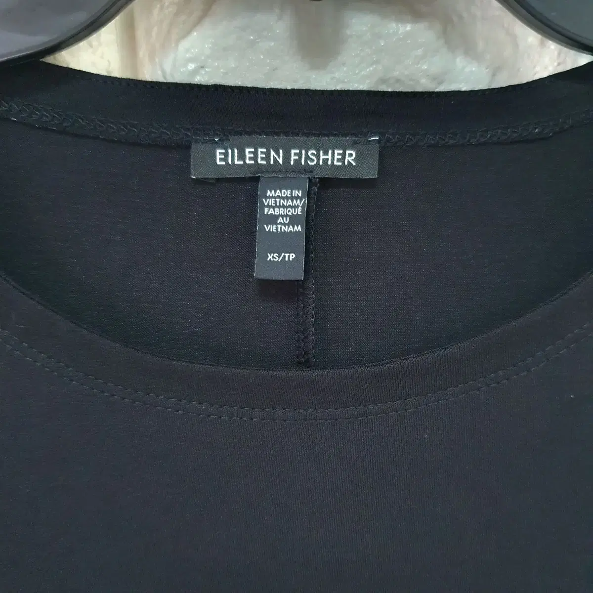 에일린피셔(Eileen Fisher)-XS 블랙 스판티셔츠 긴소매