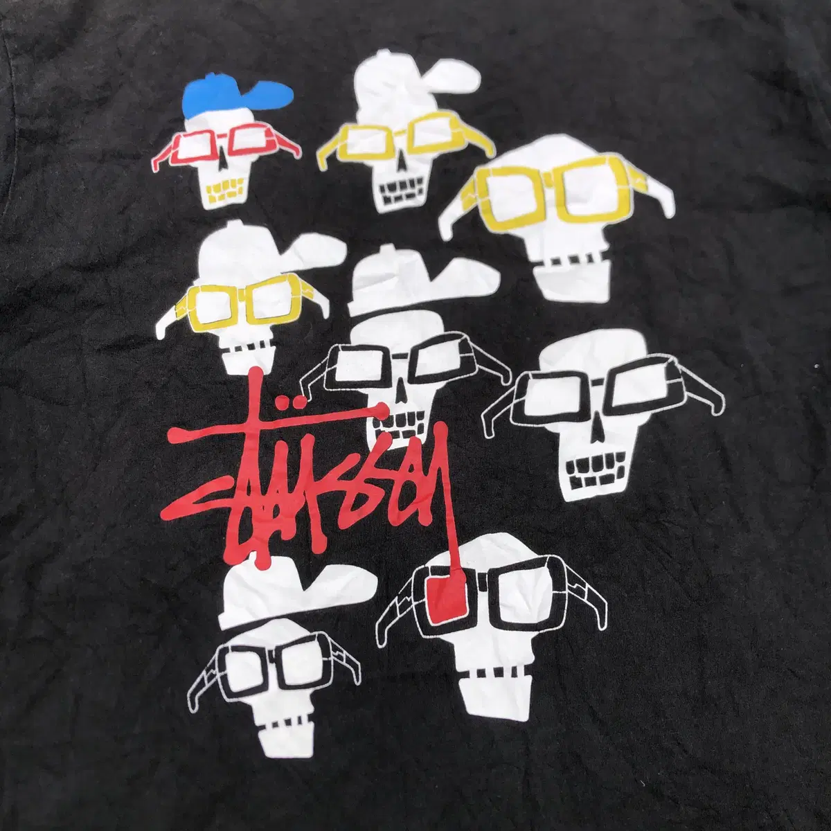 [XL] 00s Stussy 해골프린팅 반팔티