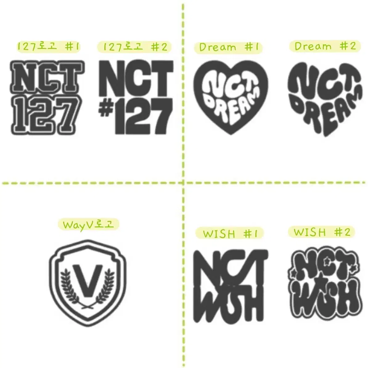 NCT 반사스티커 (127,Dream,WayV,WISH)