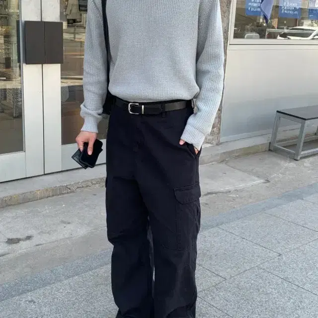 오원 Rough cargo cotton pants