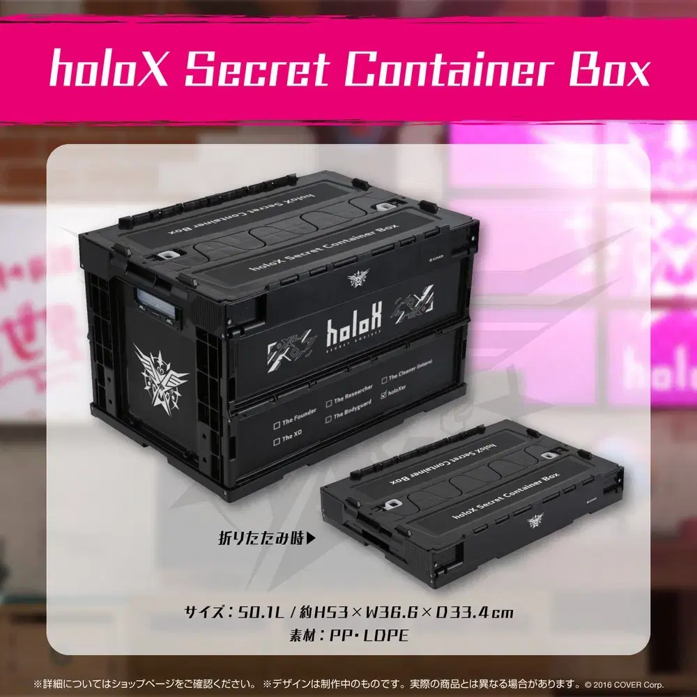 (Source) Selling a box of HoloLive Holox containers.