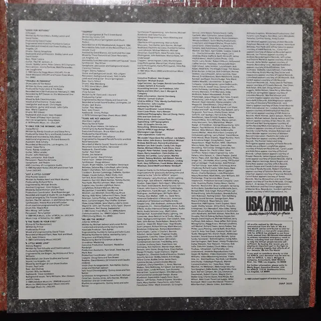 USA for AFRICA WE ARE THE WORLD LP 일본반