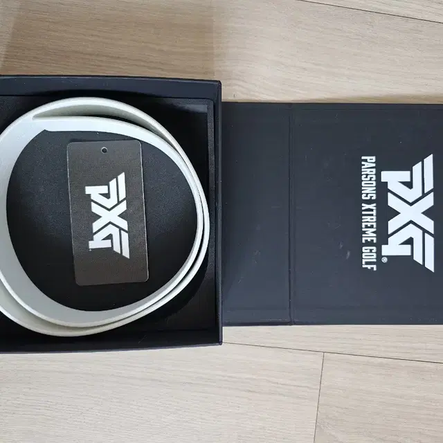 PXG 여성 블랙버클 로고벨트