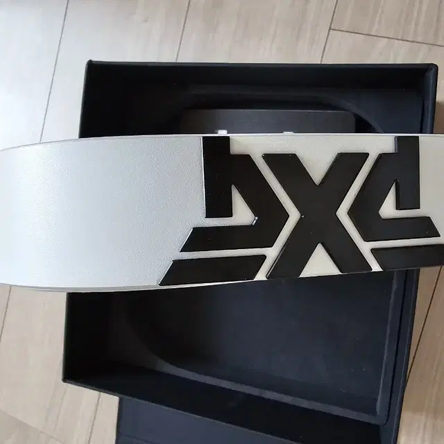 PXG 여성 블랙버클 로고벨트