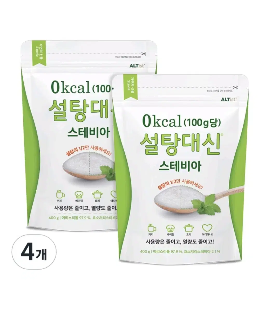 설탕 대신 스테비아 400g 5개 무료배송 저칼로리 다이어트 에리스리톨