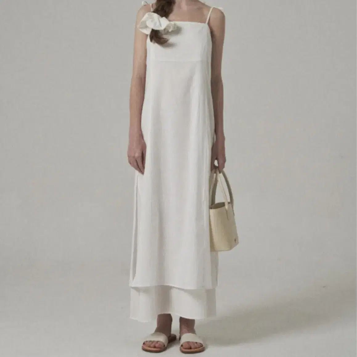 GED CHECK LONG SLEEVELESS DRESS