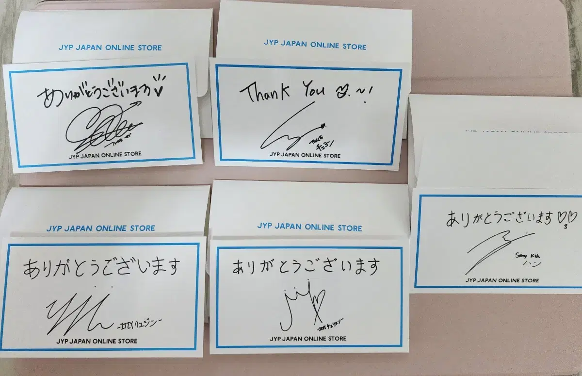 JYP Japan Online Store pre-order benefit sign Message Card