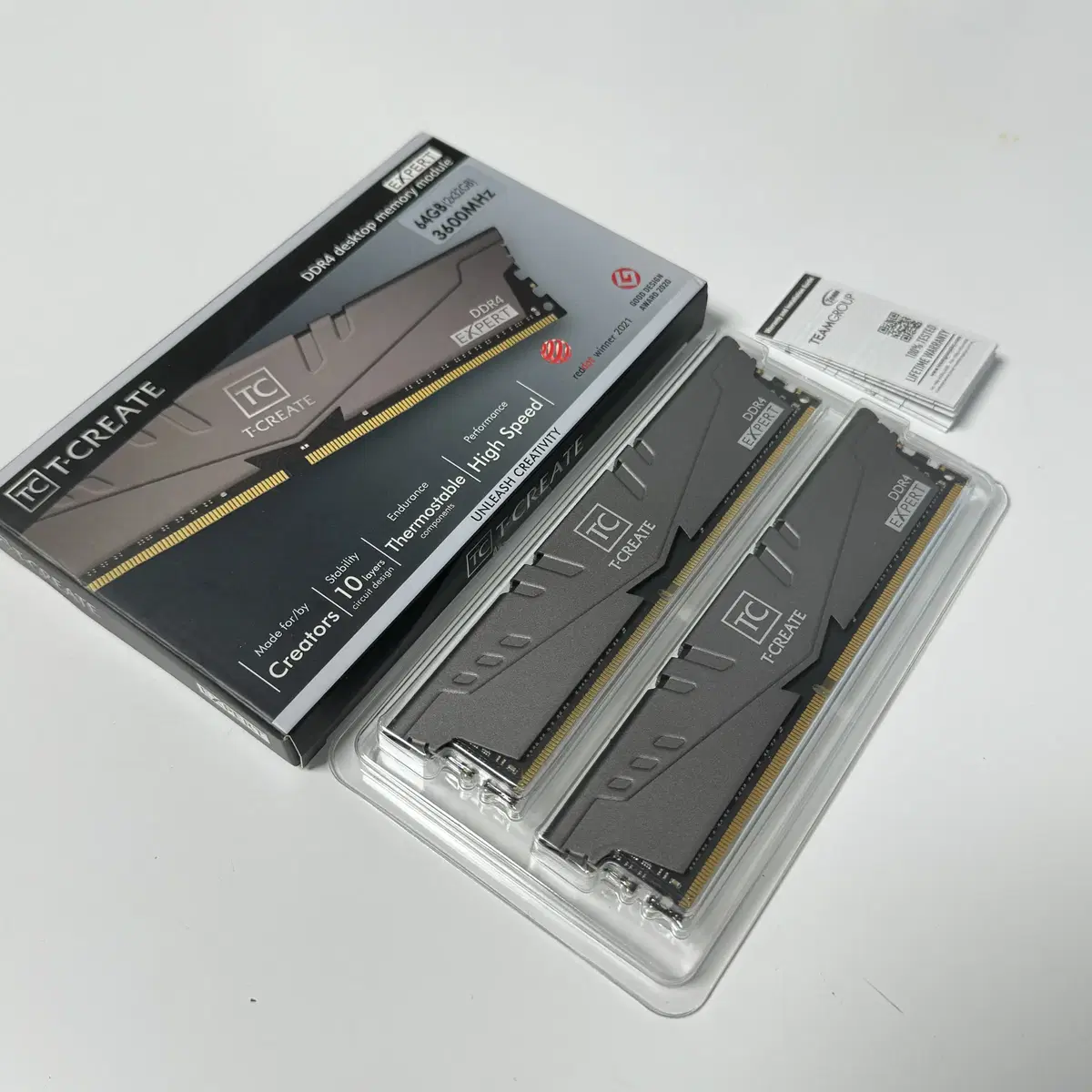 팀그룹 DDR4 64GB 32x2G TeamGroup T-CREATE