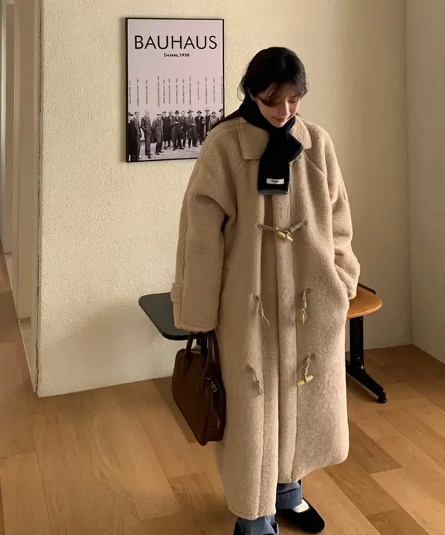 어리틀빗 무스탕 코드 cozy duffle shearing coat