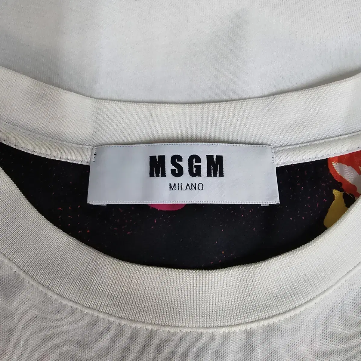 MSGM 여성 플로랄 판넬 코튼 저지 크루넥 티셔츠 XS사이즈