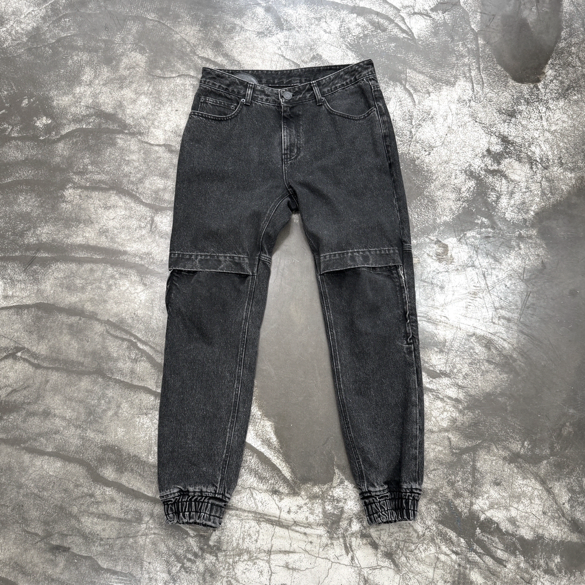 19FW Junji Black and Blue Denim Jogger Pants 46