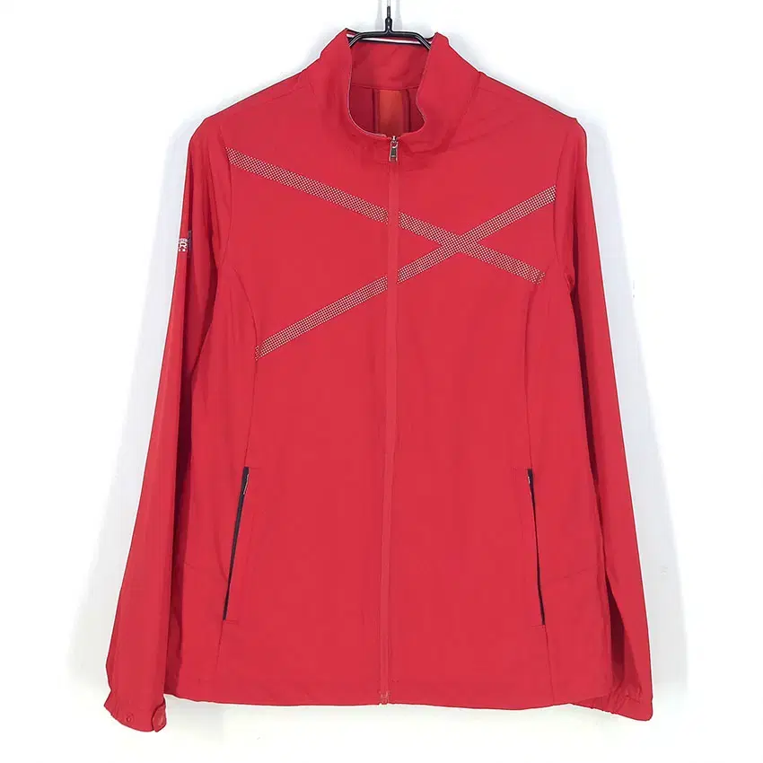 Jay-DEX Women's Nylon Spandex Zip-Up Jacket Red (HU31385)