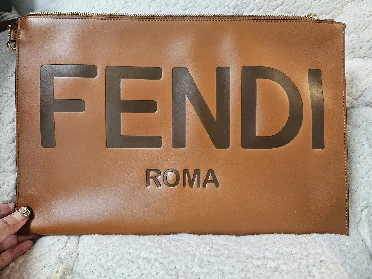 펜디 파우치 클러치백 Fendi Leather Large Flat