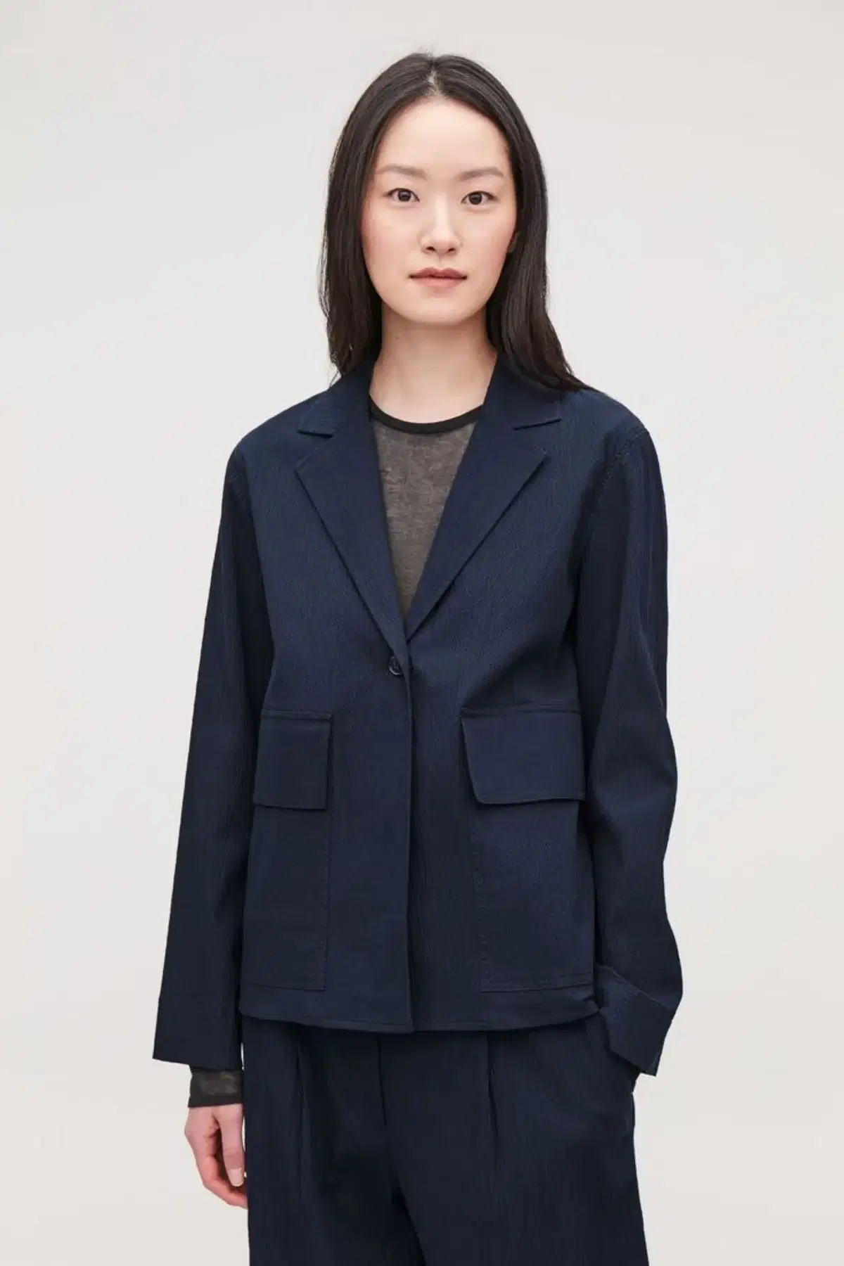 COS Cotton Seersucker Jacket Blazer