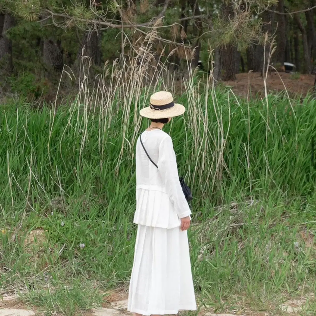 유노이아 플리츠 블라우스(린넨)