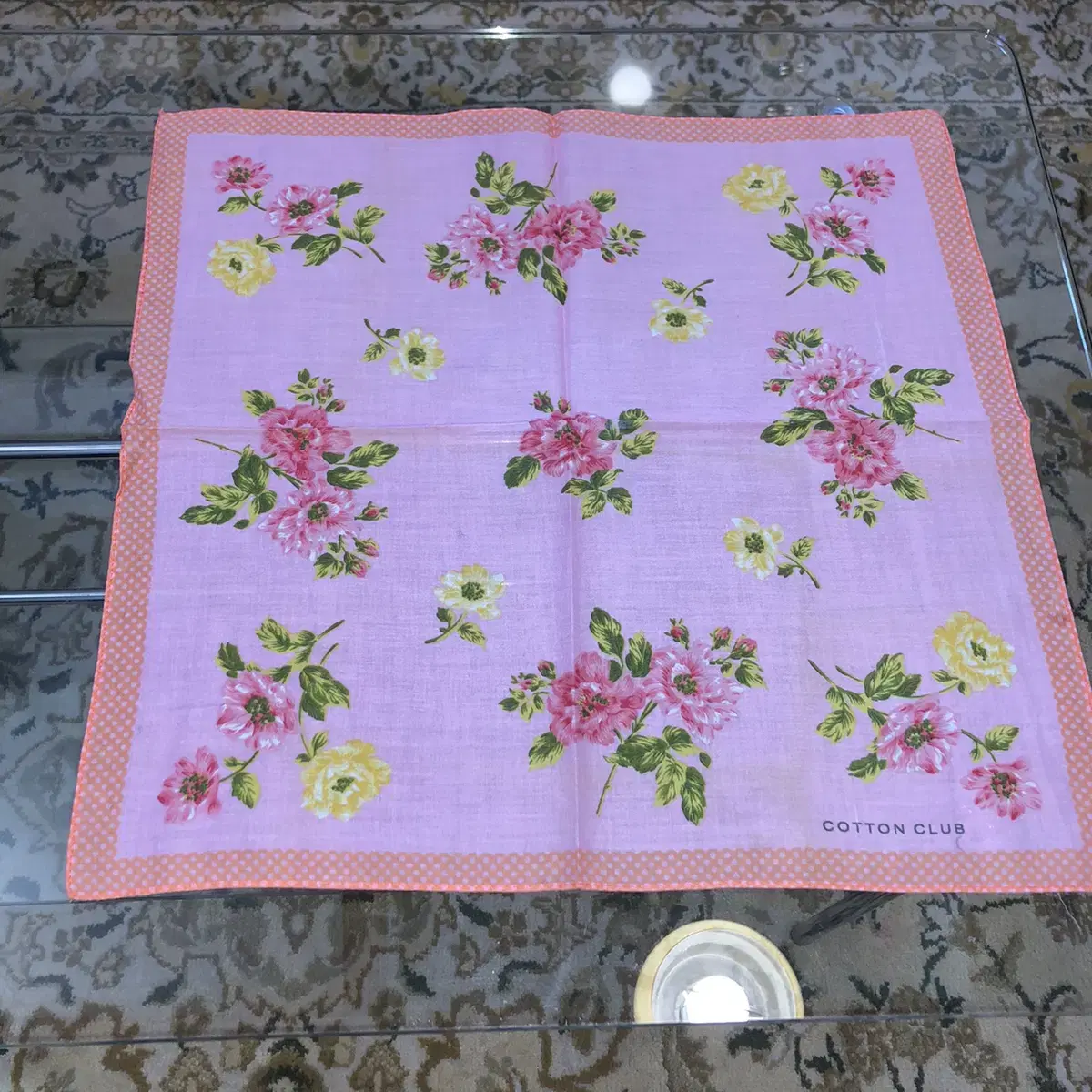 Vintage Cotton club pink handkerchief