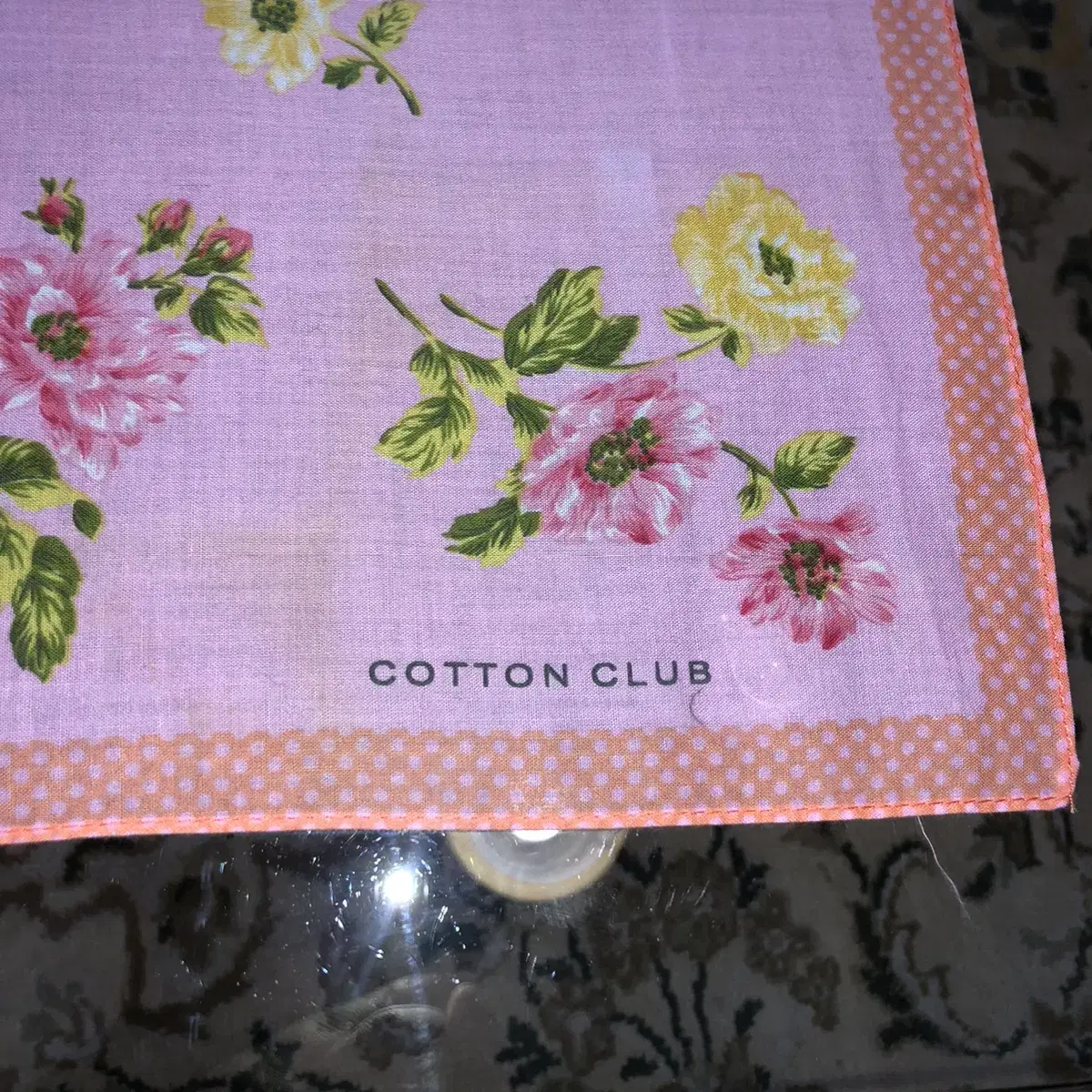 Vintage Cotton club pink handkerchief