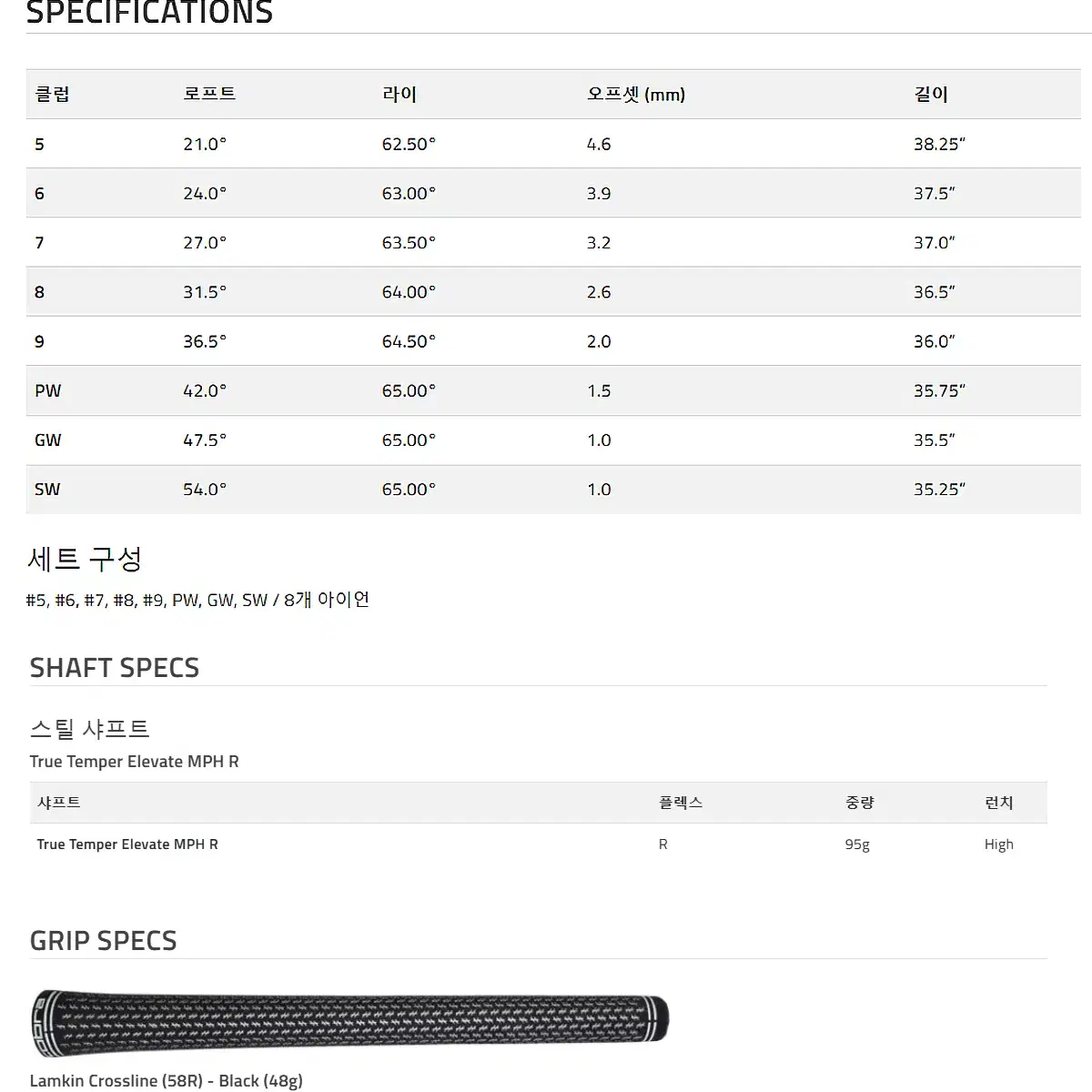 코브라 다크스피드 DARKSPEED 남성 아이언 세트