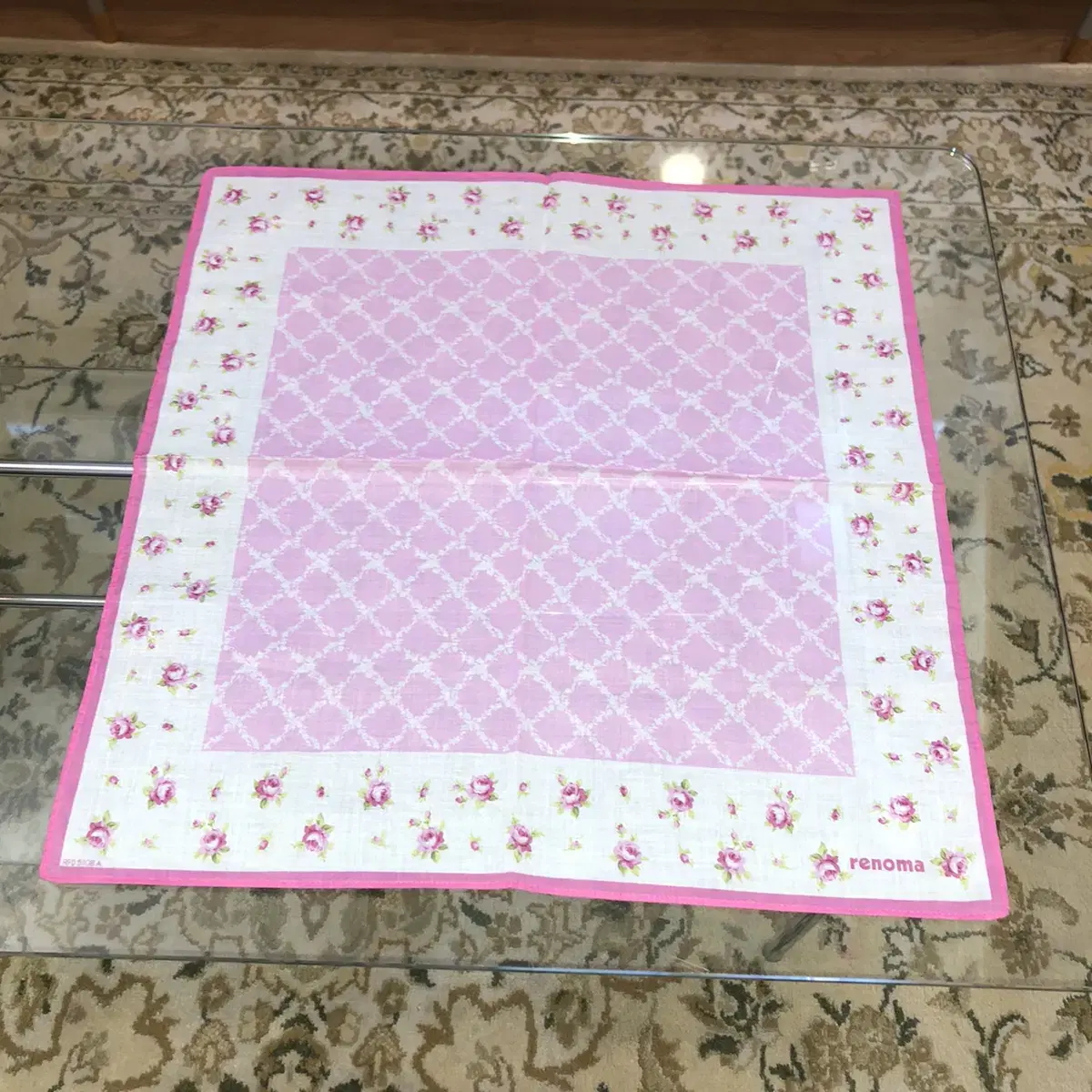 Vintage renoma pink handkerchief