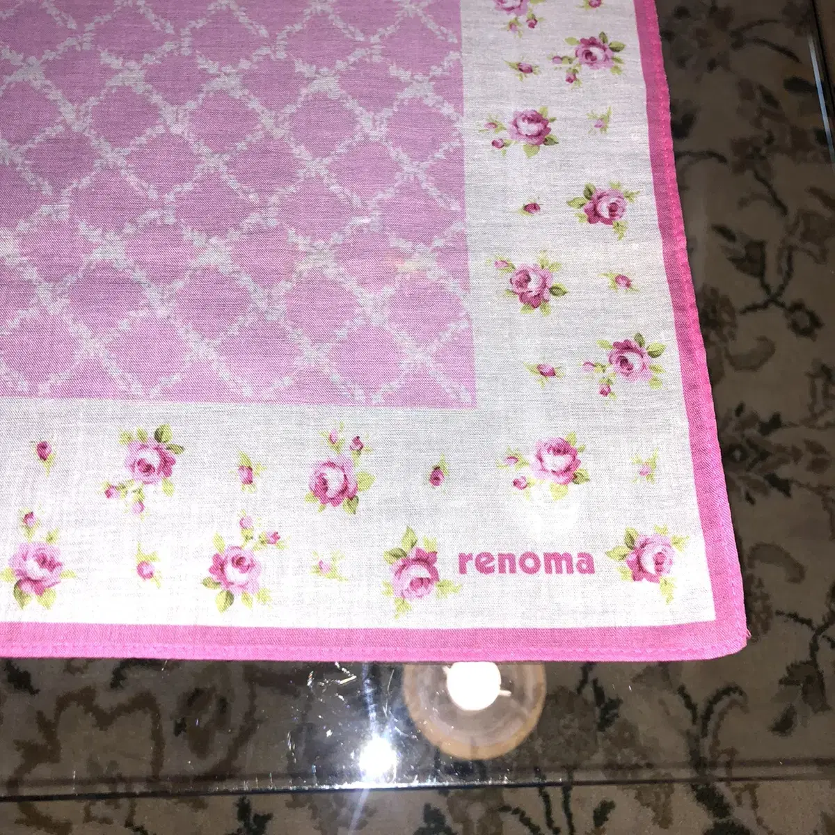 Vintage renoma pink handkerchief