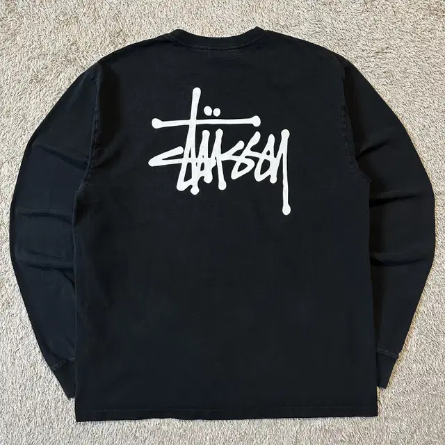 [L] 스투시 STUSSY 베이직 로고 롱슬리브 블랙