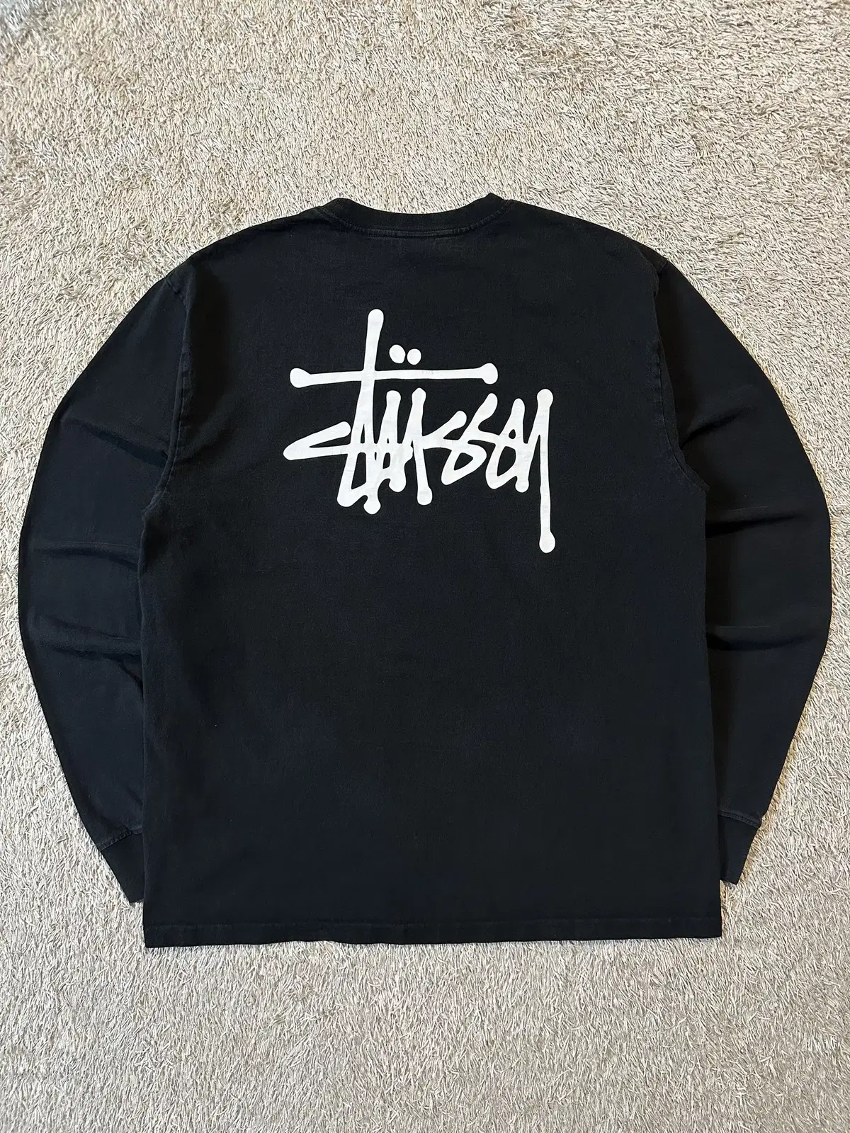 [L] 스투시 STUSSY 베이직 로고 롱슬리브 블랙